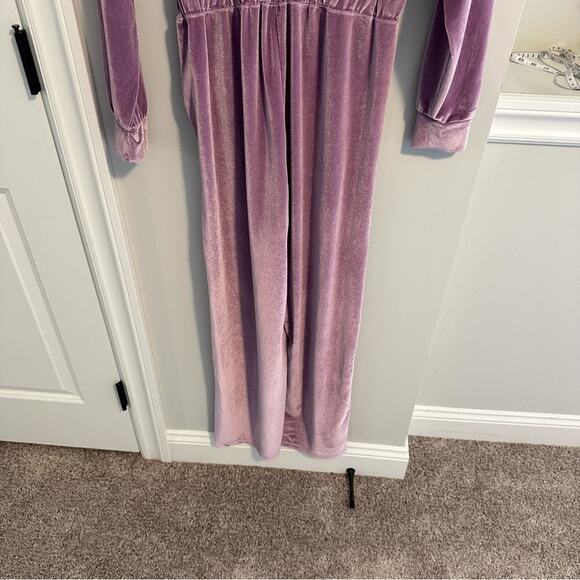 Fabletics Purple Velvet Velour Jumpsuit One Piece Small - Picture 7 of 13